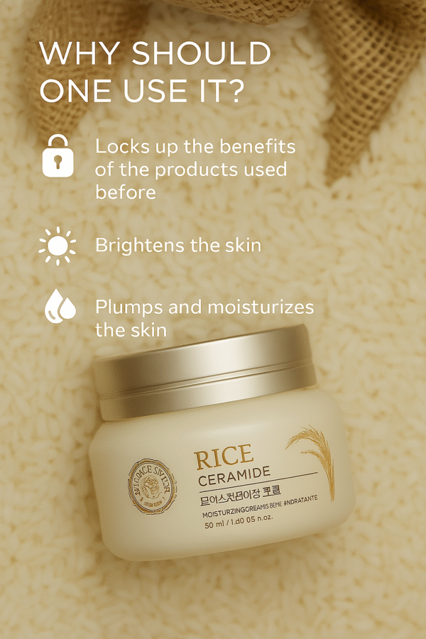 The Face Shop Rice & Ceramide Moisturizing Cream – Hydrating Korean Skincare for Glowing Skin in Bangladesh - Image 3