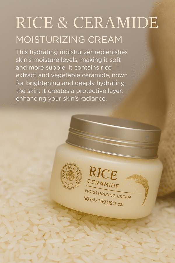 The Face Shop Rice & Ceramide Moisturizing Cream – Hydrating Korean Skincare for Glowing Skin in Bangladesh - Image 2