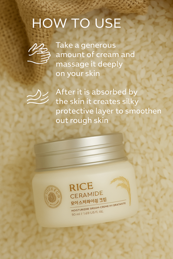 The Face Shop Rice & Ceramide Moisturizing Cream – Hydrating Korean Skincare for Glowing Skin in Bangladesh - Image 4