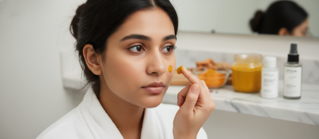 using the turmeric paste as a spot treatment